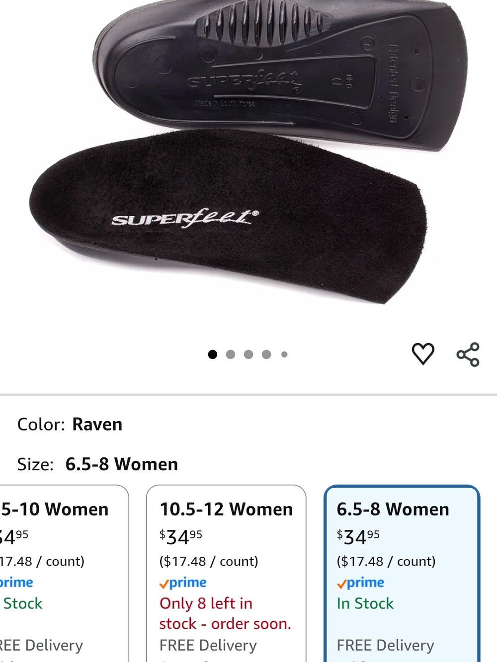 Superfeet Casual Women's Easyfit Insoles for Everyday Wear with Drop-In Arch Sup